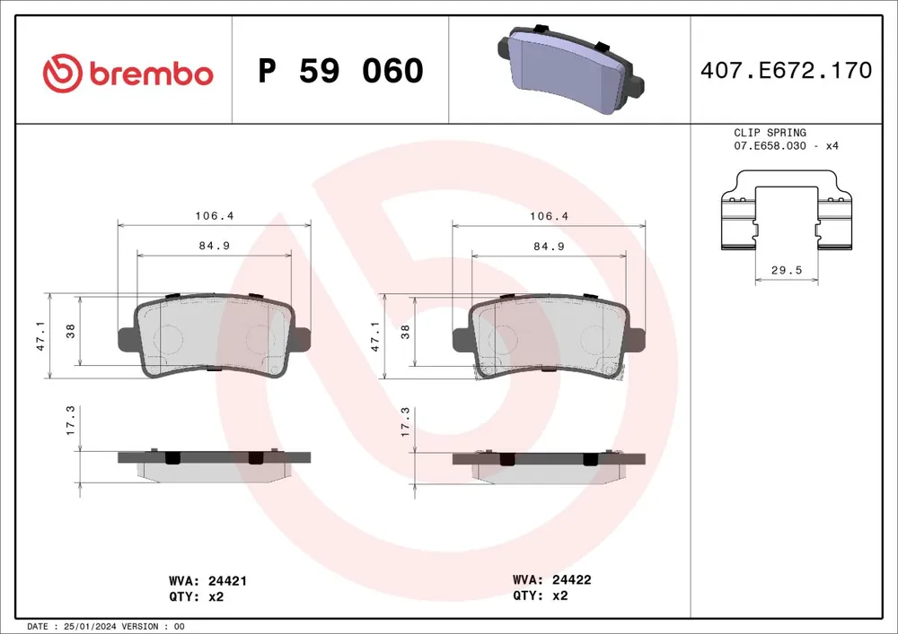Klocki hamulcowe BREMBO P 59 060 | Sprawdzony produkt