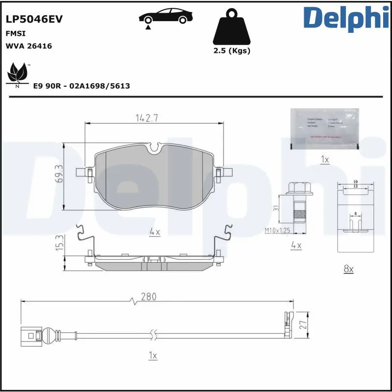 Klocek hamulcowy DELPHI LP5046EV - Na stanie