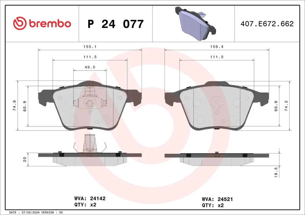 Sprawdzony wybór - Klocki hamulcowe BREMBO P 24 077