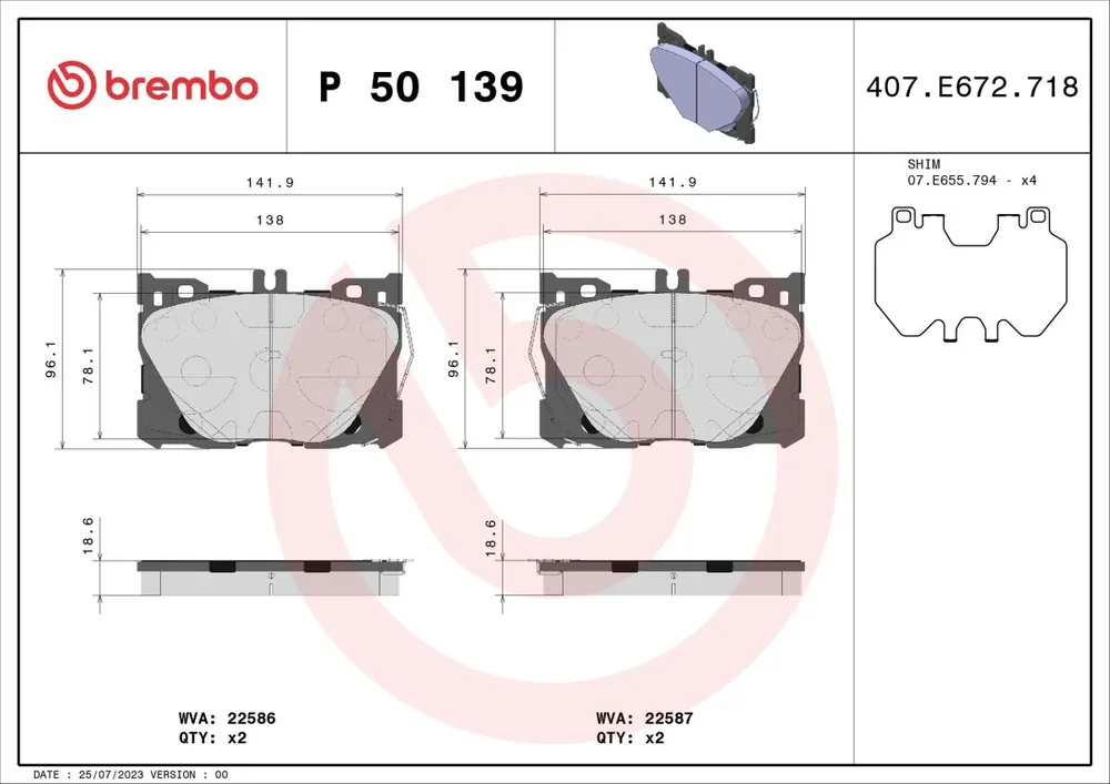 Klocki hamulcowe BREMBO P 50 139 | Skorzystaj teraz