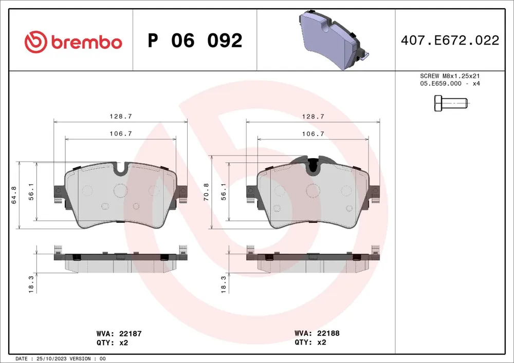 Produkt premium - Klocki hamulcowe BREMBO P 06 092