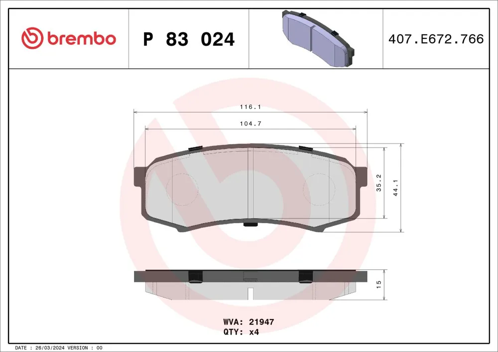 Klocki hamulcowe BREMBO P 83 024 - Oszczędź teraz