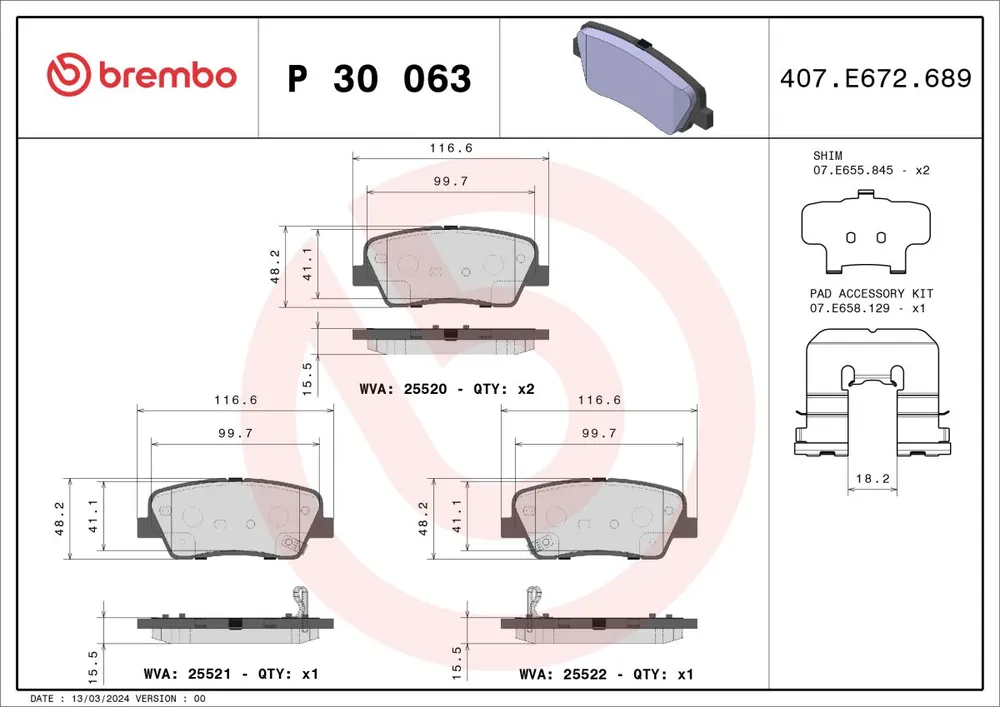 Niska cena - Klocki hamulcowe BREMBO P 30 063