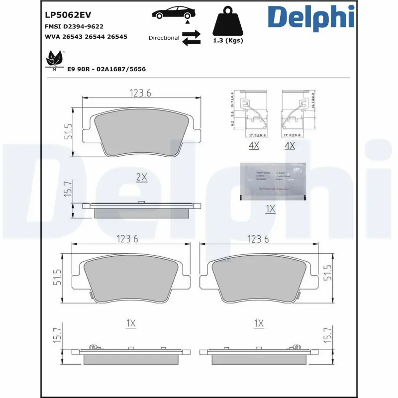 Oferta limitowana | Klocek hamulcowy DELPHI LP5062EV