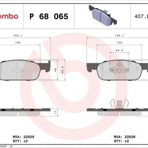 Bezpieczna płatność - Klocki hamulcowe BREMBO P 68 065