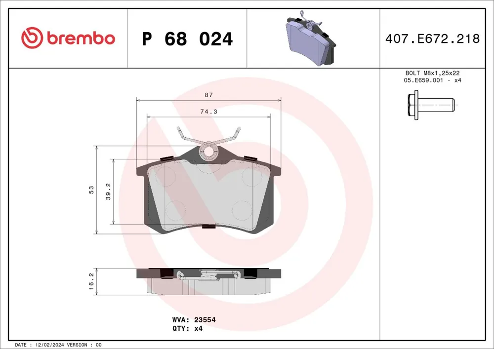 Hit - Klocki hamulcowe BREMBO P 68 024