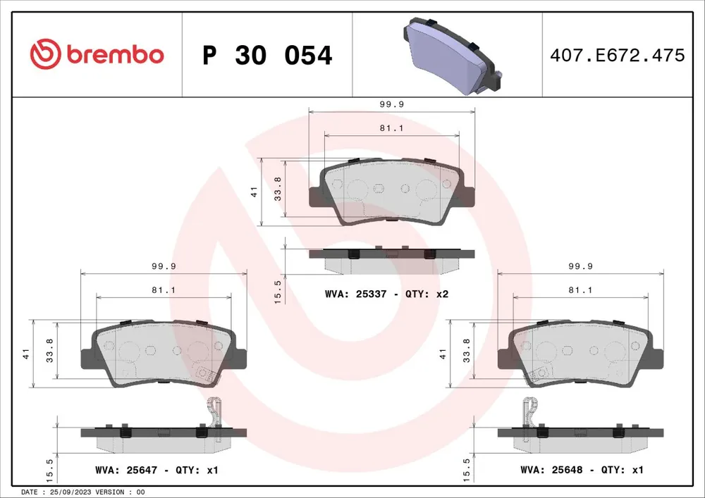 Klocki hamulcowe BREMBO P 30 054 - Promocja