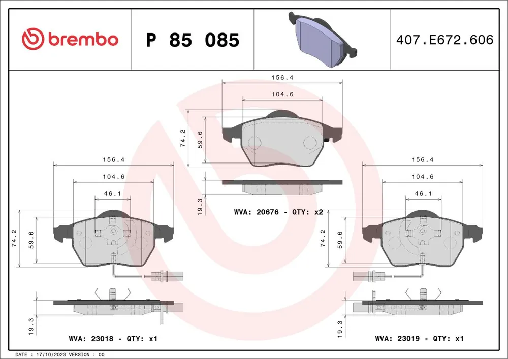 Oferta kończy się wkrótce - Klocki hamulcowe BREMBO P 85 085X