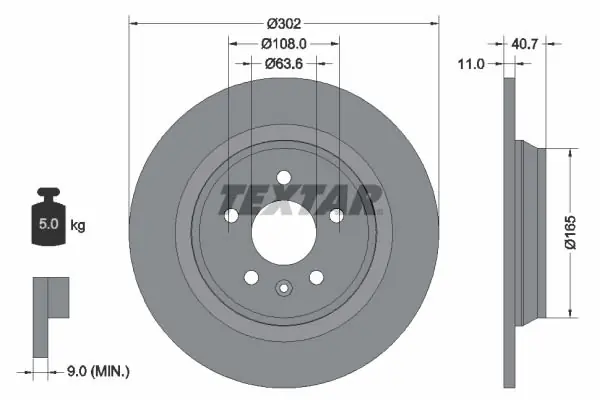 Tarcza hamulcowa TEXTAR 92162903 | Ograniczona ilość
