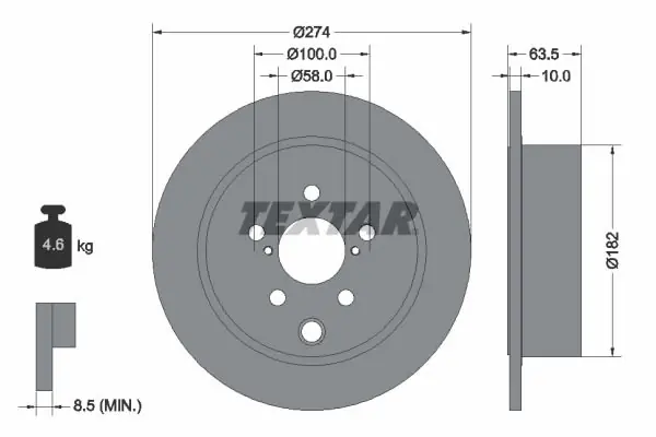 Prosto od producenta | Tarcza hamulcowa TEXTAR 92262003