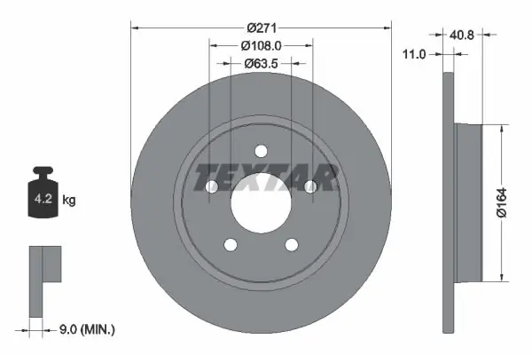 Produkt ceniony przez klientów | Tarcza hamulcowa TEXTAR 92239003
