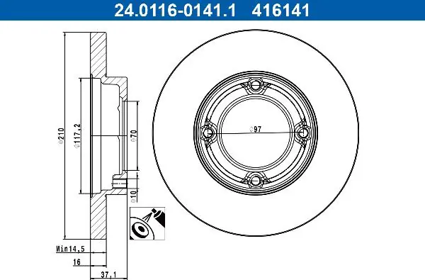 Nowy produkt | TARCZA HAM. PIAGGIO P. PORTER 1.0-1.3-1.4 D 94-