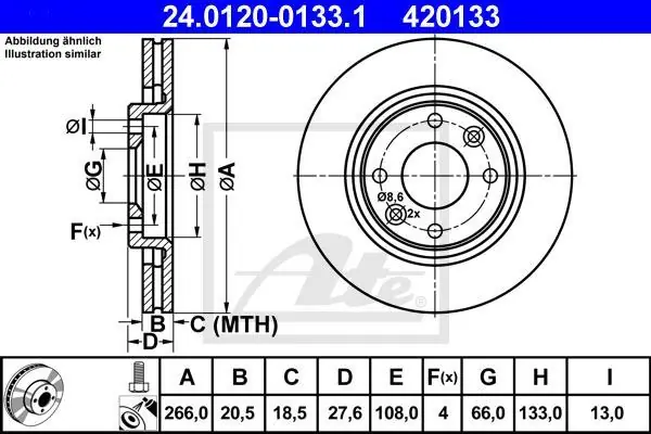 TARCZA HAM. PEUGEOT P. 206-305-306-405-PARTNER 82- - Nowa pozycja w ofercie