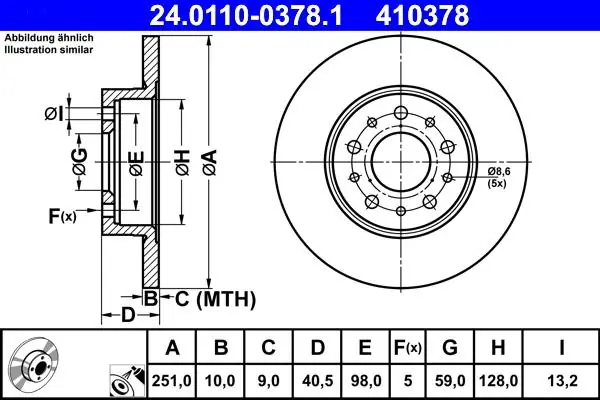 Ostatnie egzemplarze | TARCZA HAM. FIAT T. 500L-TIPO 0.9-1.4-1.3-1.6 D 12-