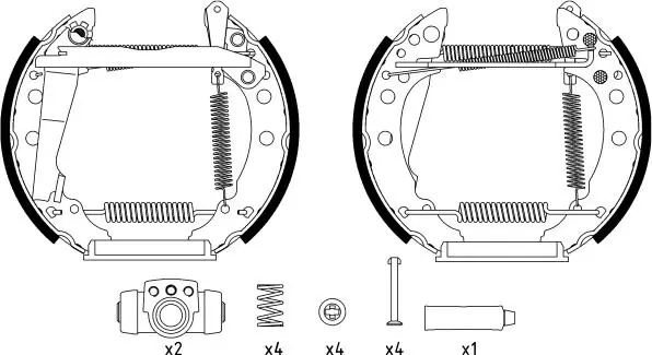 ZESTAW SZCZĘK HAM. VW GOLF-JETTA-SCIROCCO 1.1-1.8 76-92 KPL. Z CYLINDERKAMI | Zapasy na wyczerpaniu