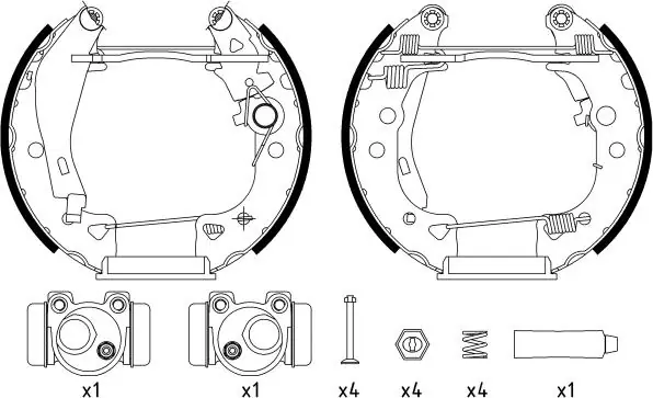 ZESTAW SZCZĘK HAM. PEUGEOT 106 1.0-1.1 91-01 KPL. Z CYLINDERKAMI | Zniżka