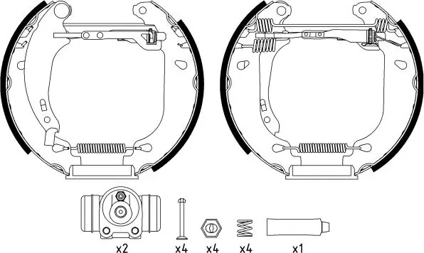 ZESTAW SZCZĘK HAM. PEUGEOT 206 1.1-1.6-1.4-1.9 D 98- KPL. Z CYLINDERKAMI - Oszczędź teraz