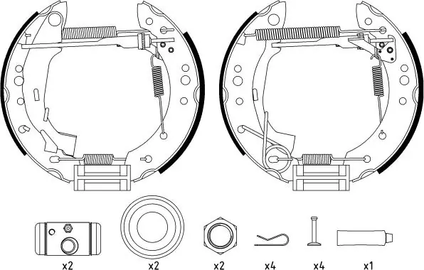 ZESTAW SZCZĘK HAM. CITROEN C3 1.4-1.4 HDI 03- KPL. Z CYLINDERKAMI - Prosto z fabryki