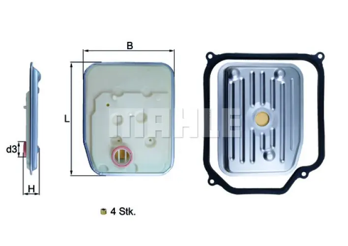 Filtr hydrauliczny automatycznej skrzyni biegów VW MAHLE HX147KIT1 | Produkt premium