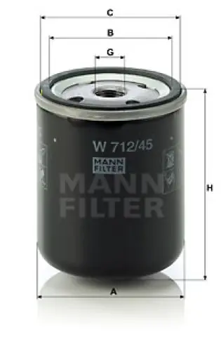 Filtr oleju MANN-FILTER W712/45 W71245 - Obniżka