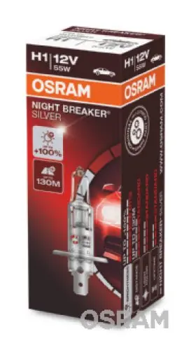 ŻARÓWKA H1 55W 12V OSRAM 64150NBS H1 NIGHT BREAKER SILVER +100% | Najlepsza cena