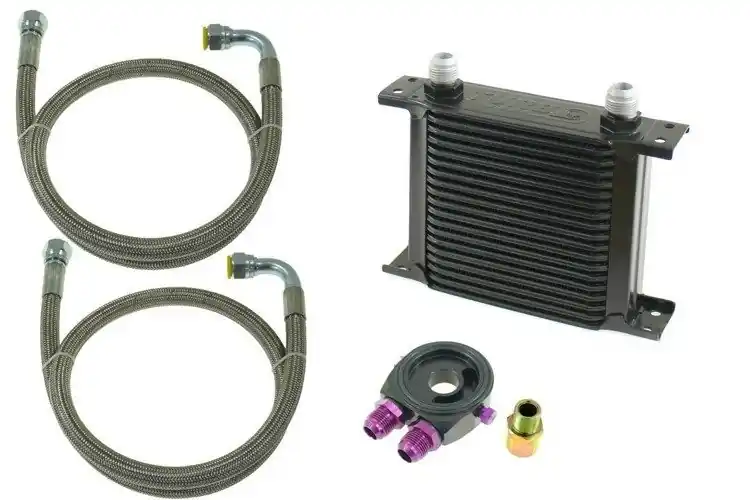 Zestaw Chłodnica Oleju TurboWorks Slim 16-rzędowa 140x125x50 AN10 Black - Ostatnie dni promocji