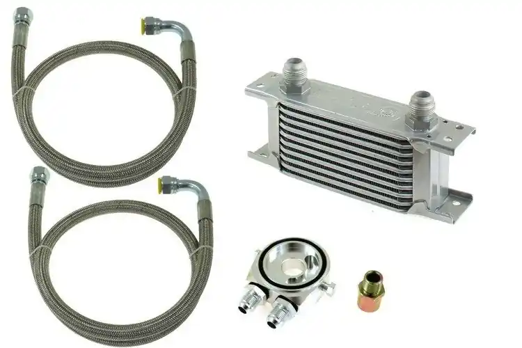 Zestaw Chłodnica Oleju TurboWorks Slim 10-rzędowa 140x75x50 AN8 Silver | Ostatnie egzemplarze