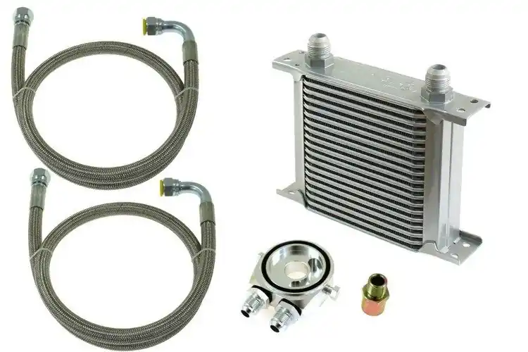 Zestaw Chłodnica Oleju TurboWorks Slim 25-rzędowa 140x195x50 AN10 Silver | Oferta limitowana