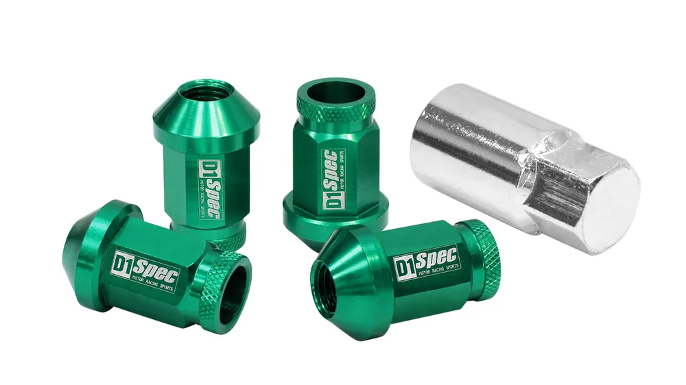 Nakrętki D1Spec Replika Alu 40mm M12x1.25 Zielone | Bestseller