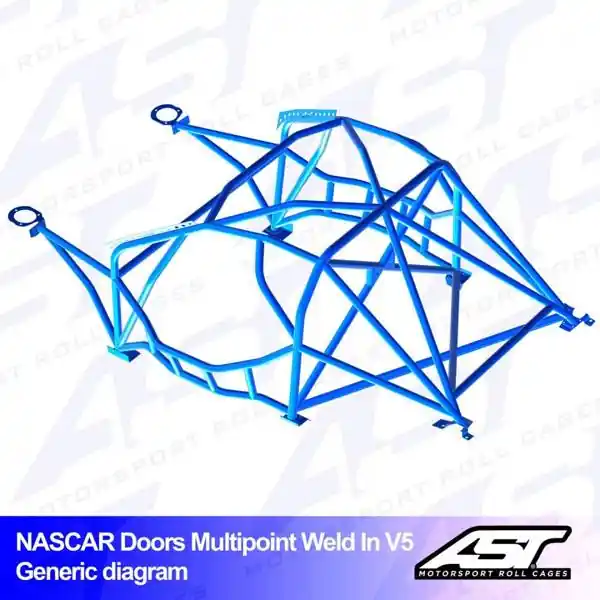 Klatka bezpieczeństwa NISSAN Silvia (S14) 2-drzwiowa Coupe wielopunktowo spawana w V5 NASCAR-door - Cena obniżona