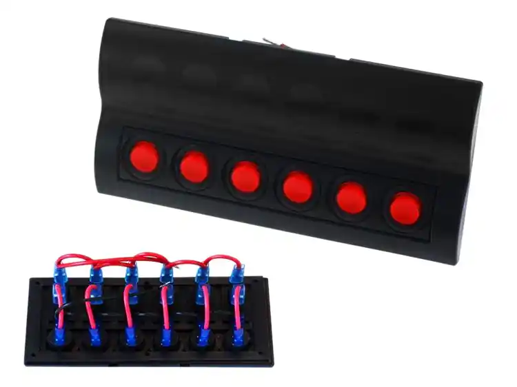 Przełączniki 12/24V IP68 ON-OFFx6, 6xB 3x5A 2x10A 1x15A, LED IP68 | Sprawdzony produkt