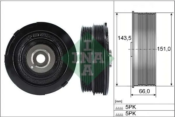 Oferta specjalna - KOŁO PASOWE WAŁU KORBOWEGO DIESEL 136KM (5PK+5PK)