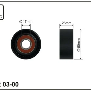 ROLKA PASKA 60X17X26 PLASTIK-GŁADKA, ŁOŻYSKO NACHI JAPAN - Cena promocyjna
