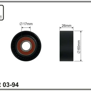 Megacena | ROLKA NAPINACZA 60X17X25 PLASTIK-GŁADKA, ŁOŻYSKO NACHI JAPAN