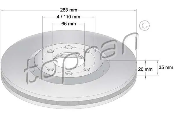 TARCZA HAM. 26MM VENTILAT. | Prosto z fabryki
